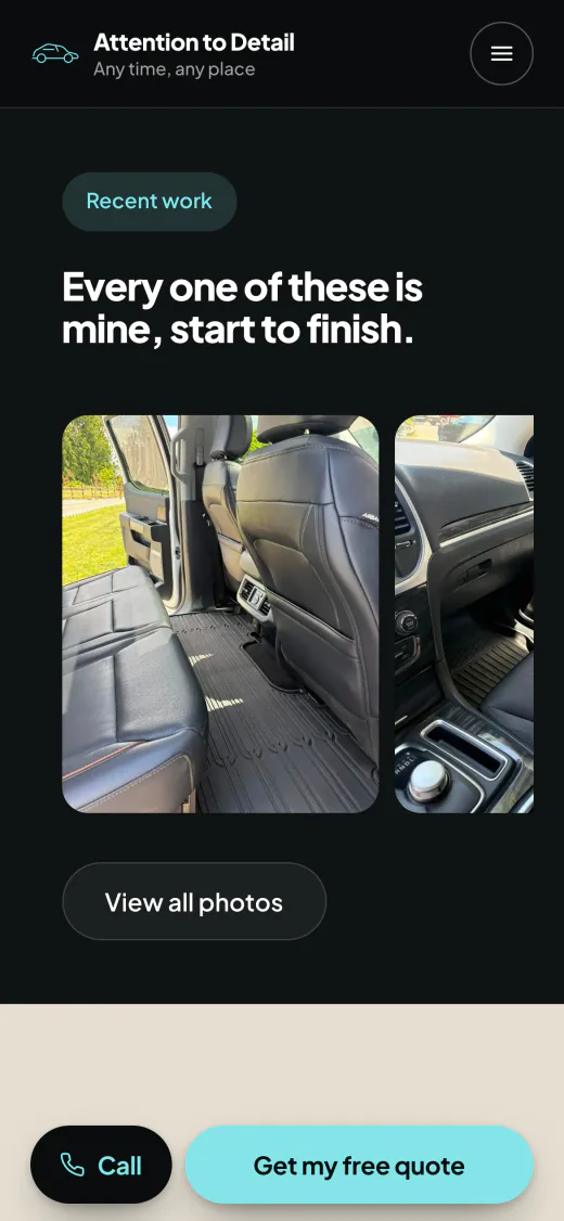 Attention to Detail on a phone: A gallery of finished interiors, every one her own work